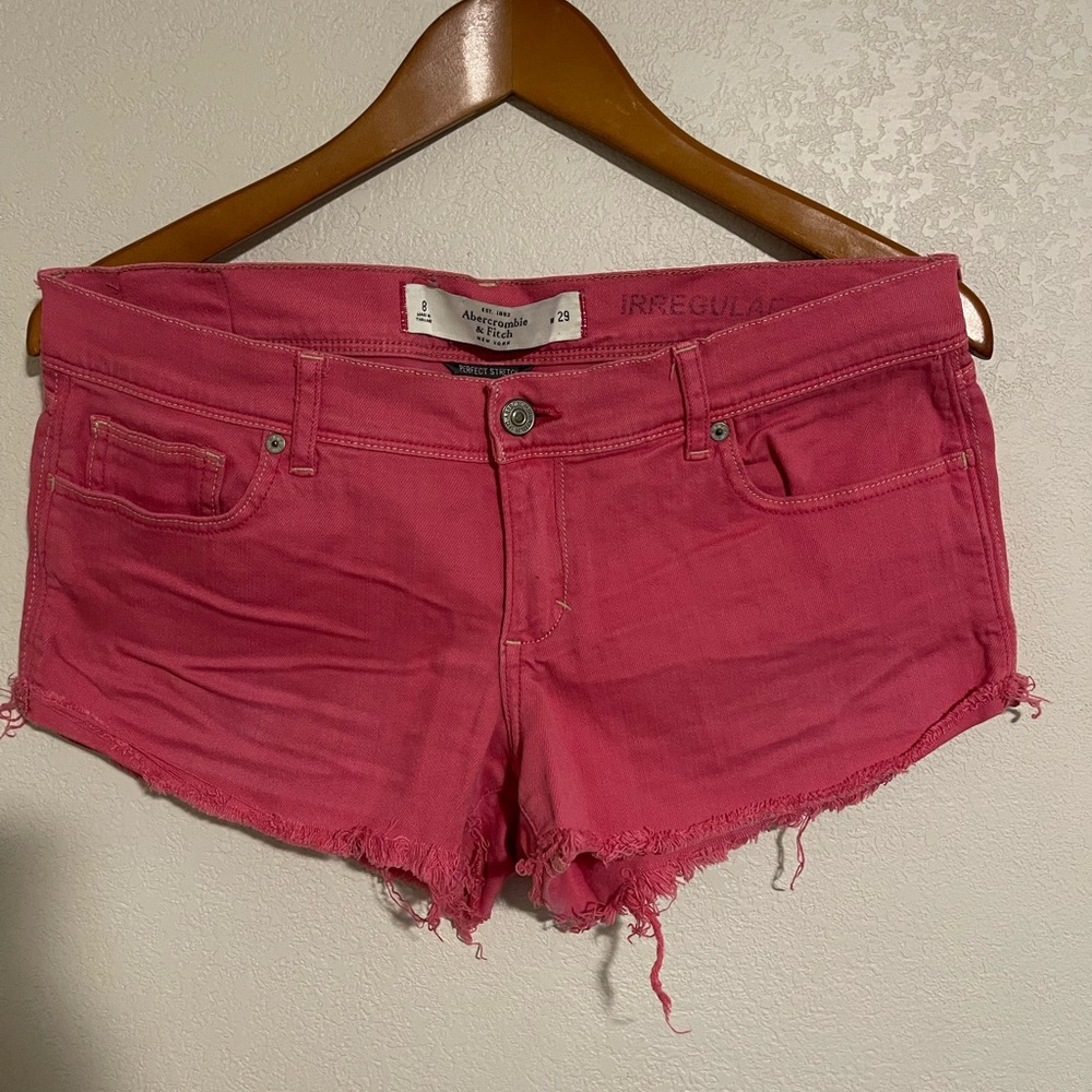 Abercrombie & Fitch Hot Pink Denim Cutoff Shorts